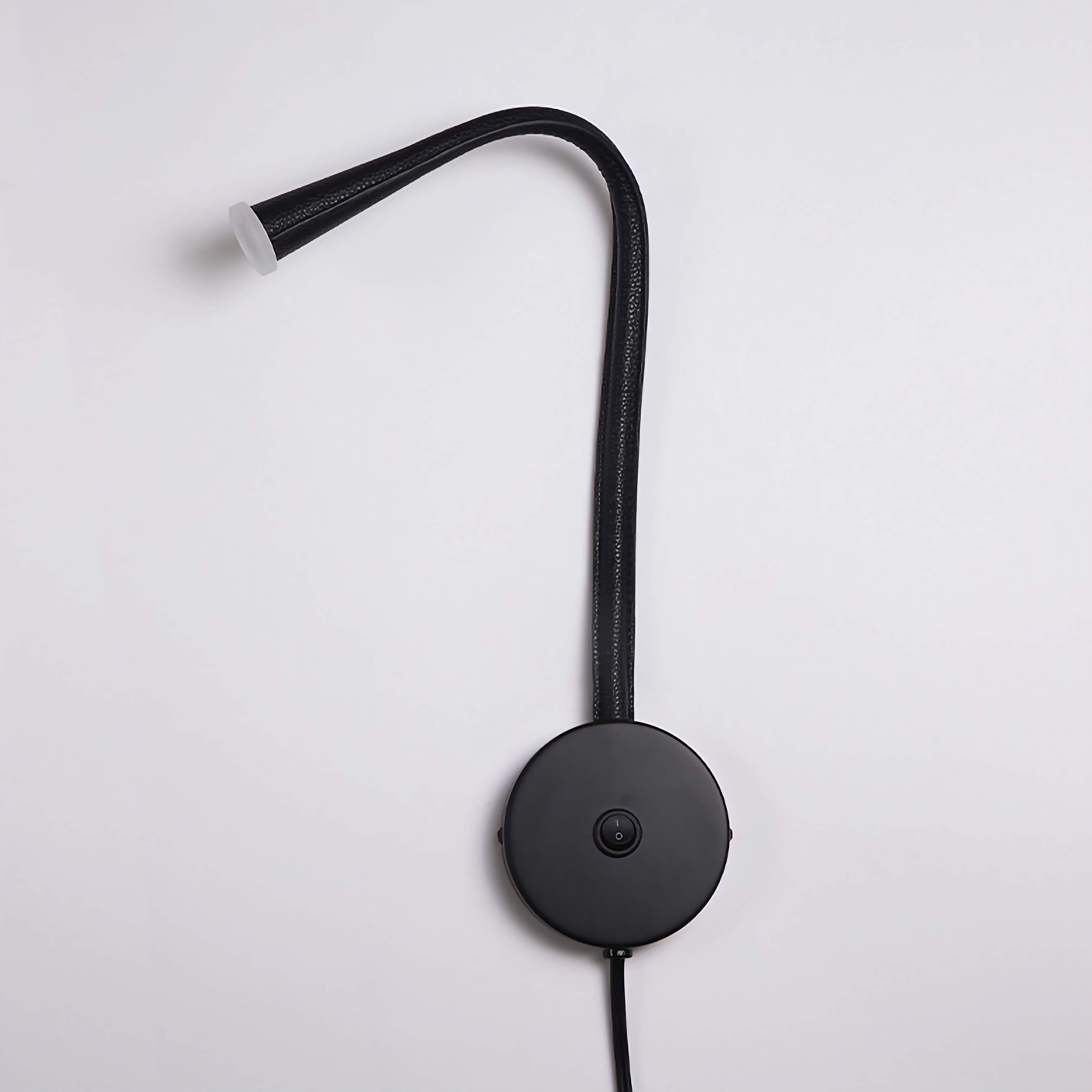 Wall-Mounted Leather Reading Light Flexible Lamp for Bedroom