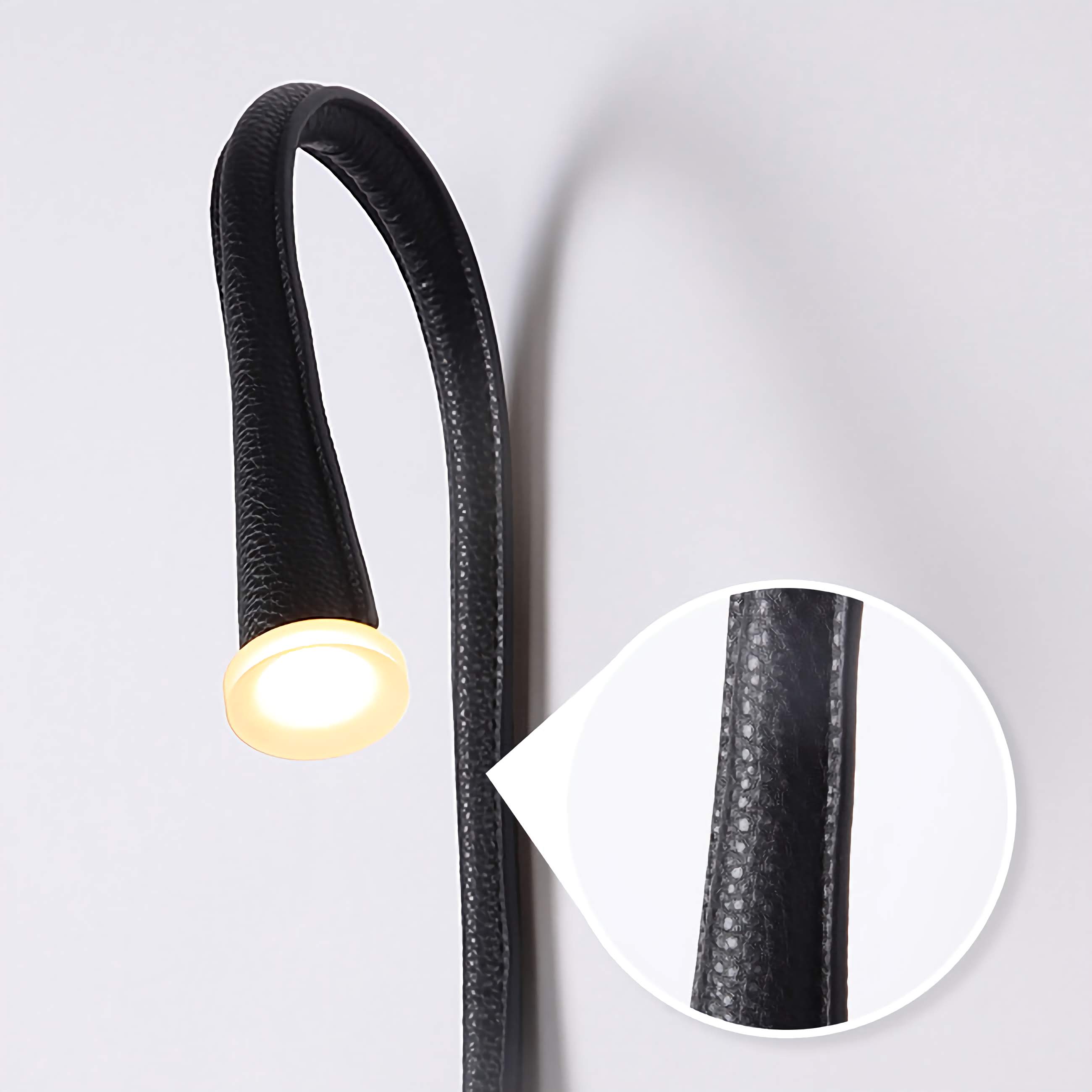 Wall-Mounted Leather Reading Light Flexible Lamp for Bedroom