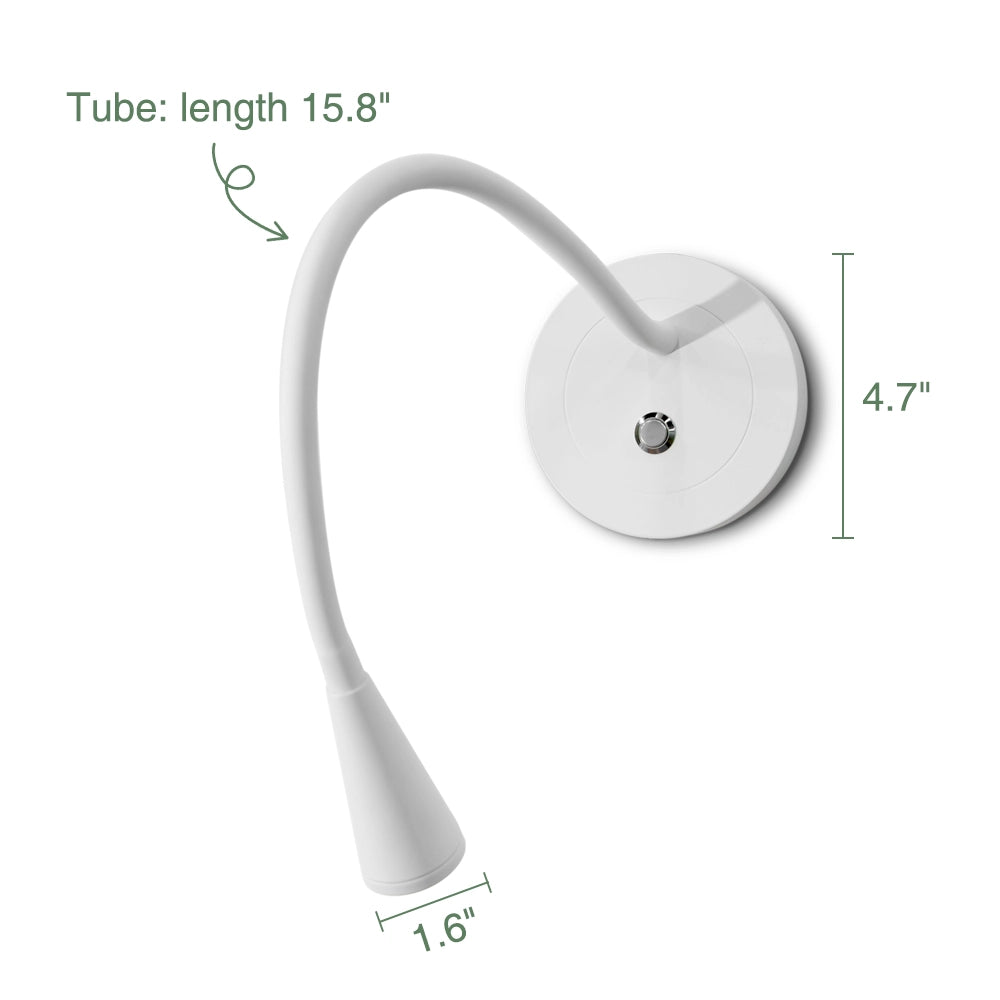 Modern Flexible Wall-Mounted Reading Light Gooseneck Sconce
