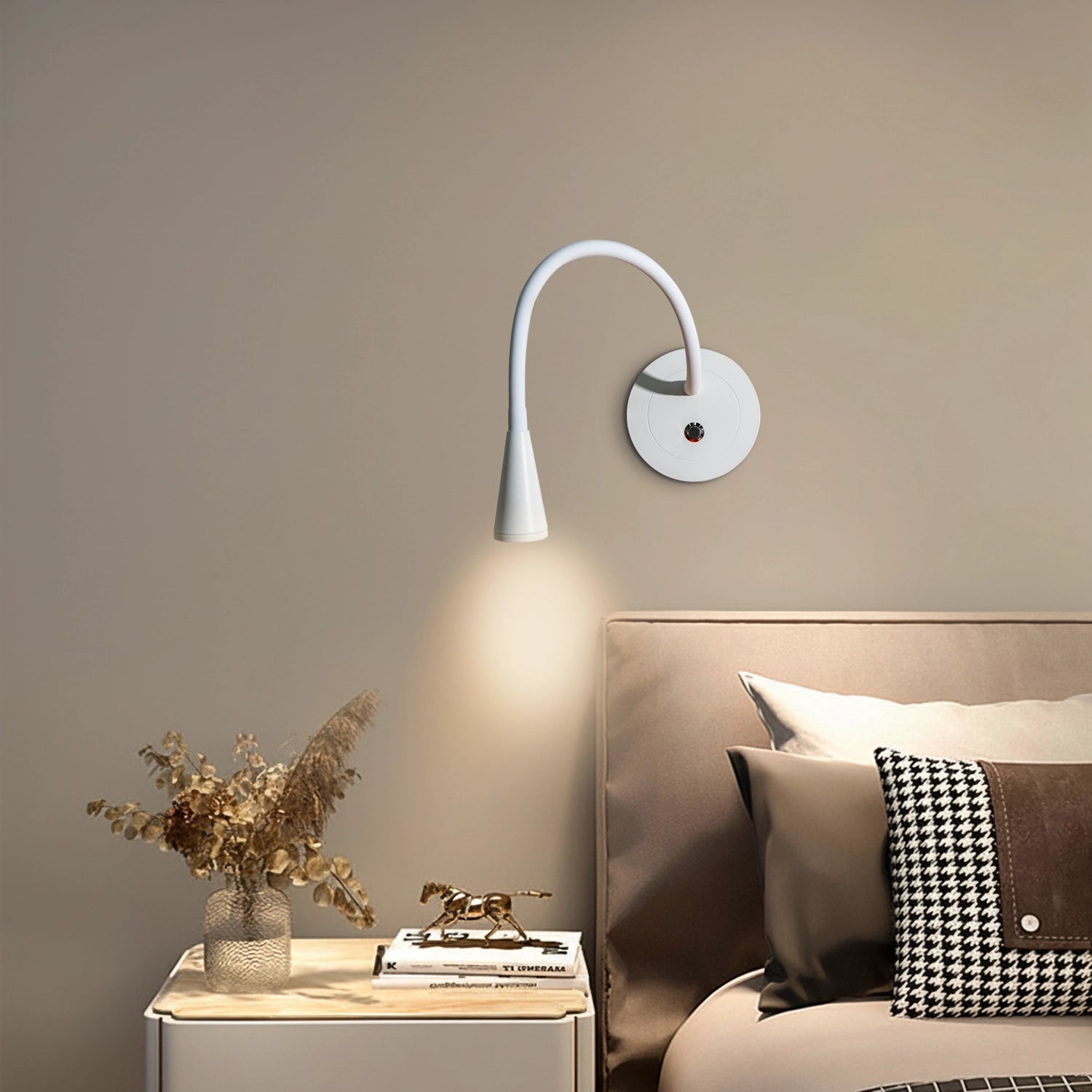 Modern Flexible Wall-Mounted Reading Light Gooseneck Sconce