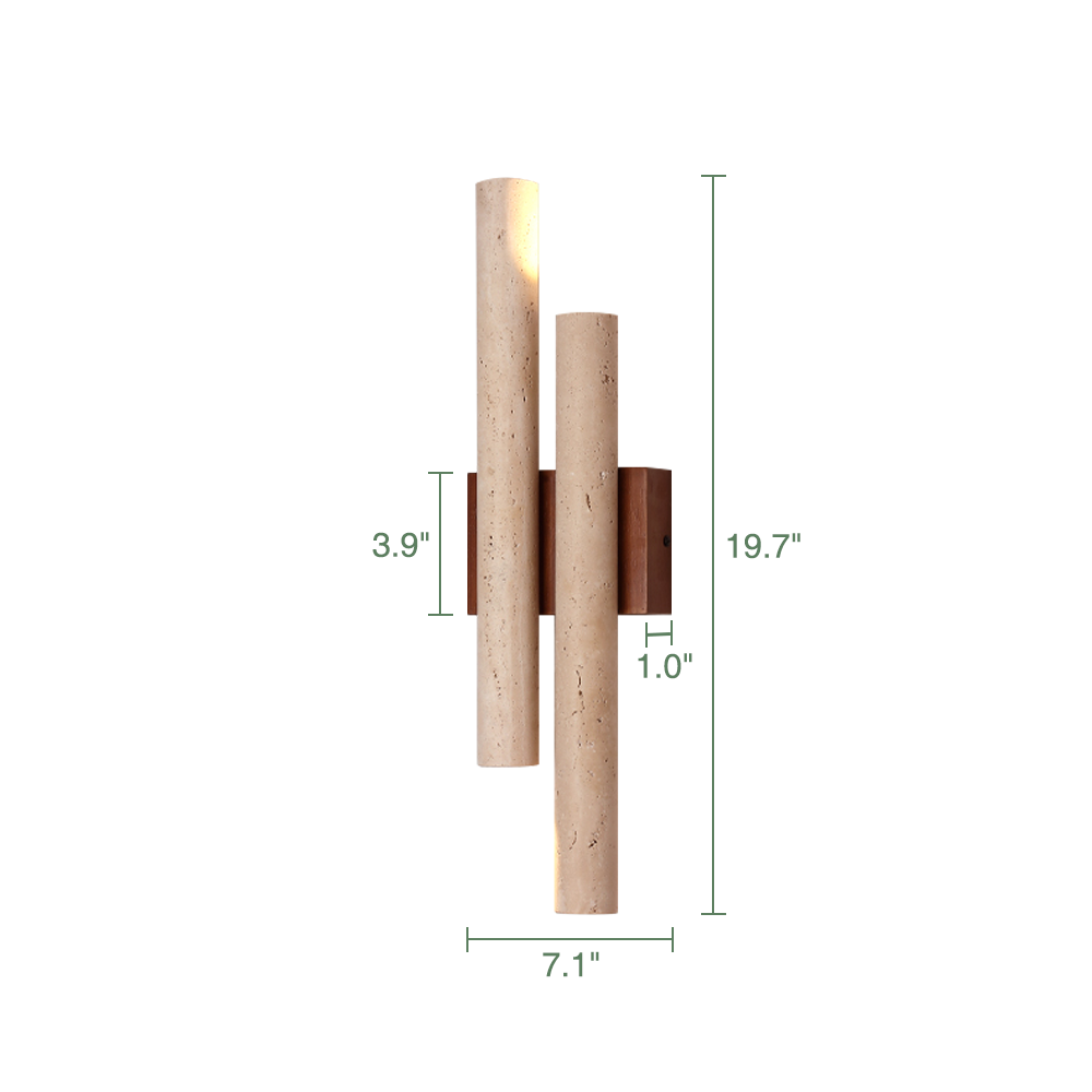 Natural Travertine Wall Light Vintage Cylindrical Sconce
