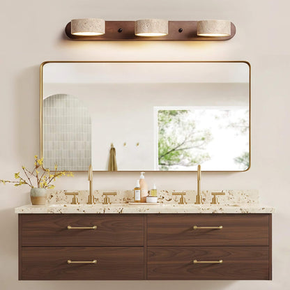 Adjustable Travertine Vanity Light Bathroom Wood Wall Sconce