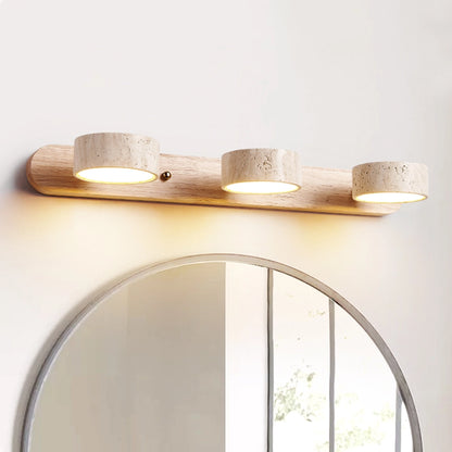 Adjustable Travertine Vanity Light Bathroom Wood Wall Sconce