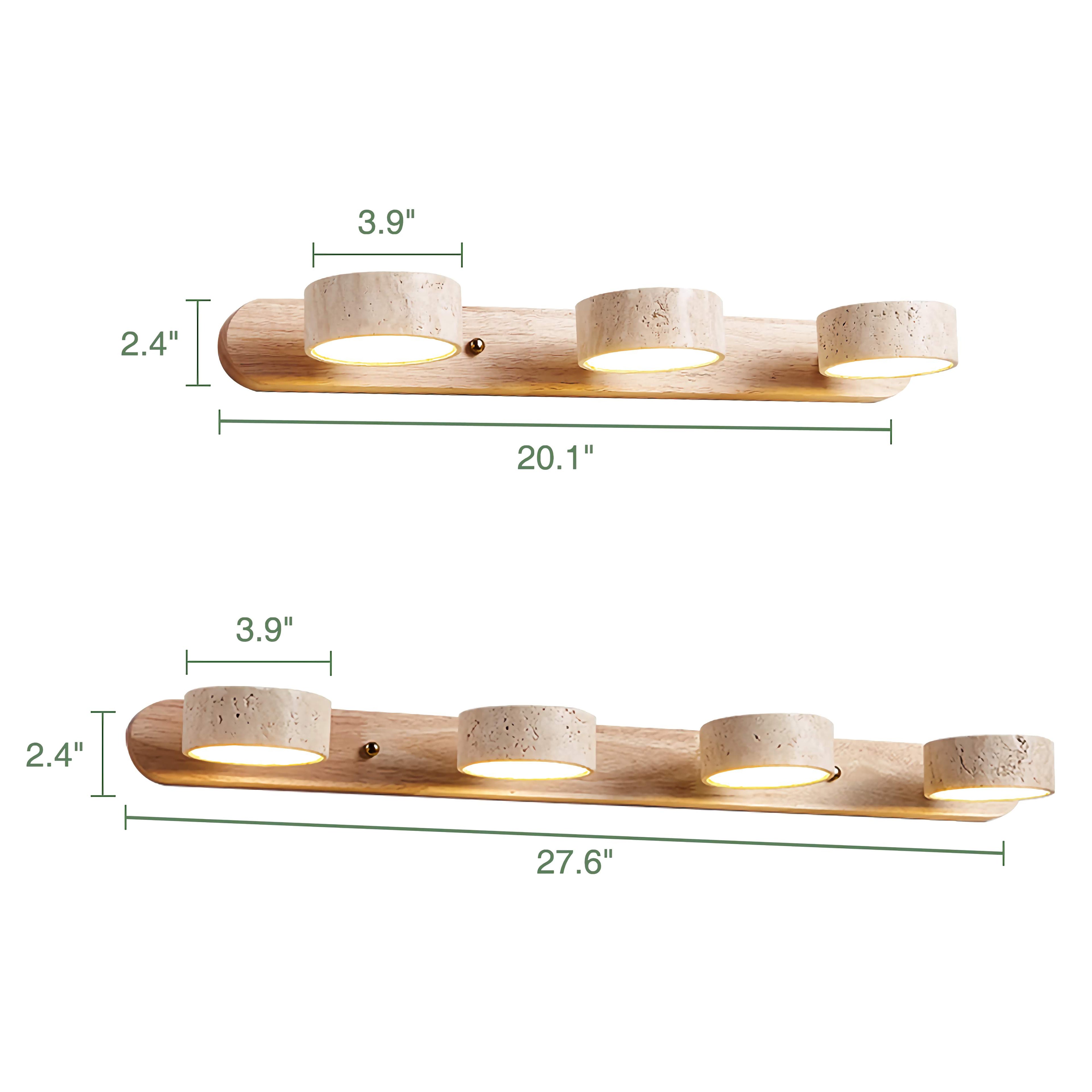 Adjustable Travertine Vanity Light Bathroom Wood Wall Sconce