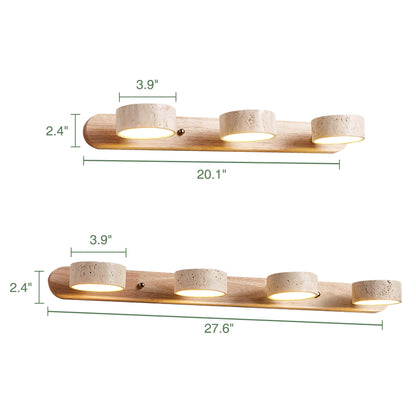 Adjustable Travertine Vanity Light Bathroom Wood Wall Sconce