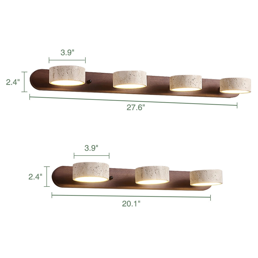 Adjustable Travertine Vanity Light Bathroom Wood Wall Sconce