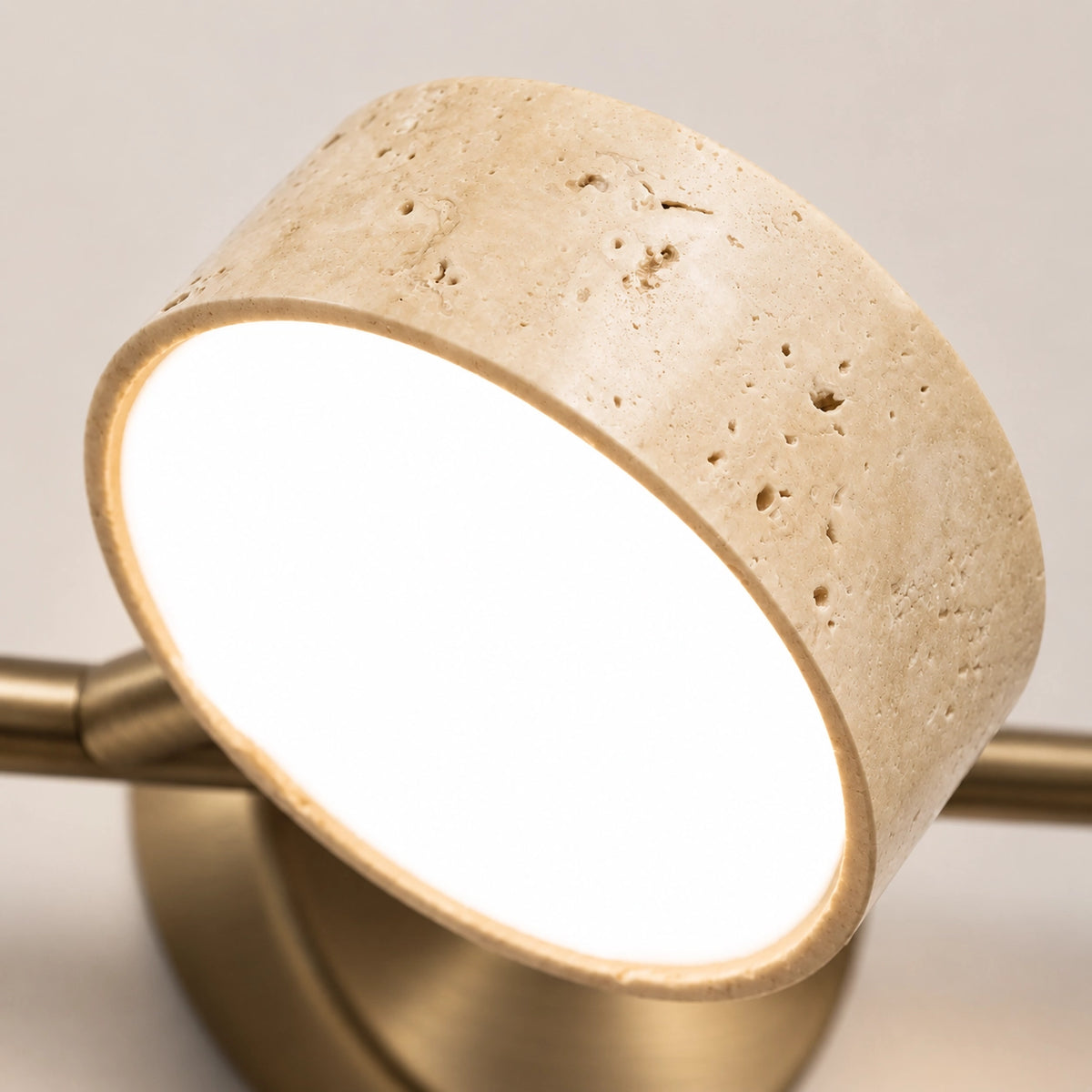 Antique Brass Travertine Vanity Wall Light Adjustable Bathroom Sconce