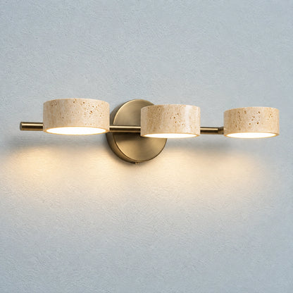 Antique Brass Travertine Vanity Wall Light Adjustable Bathroom Sconce