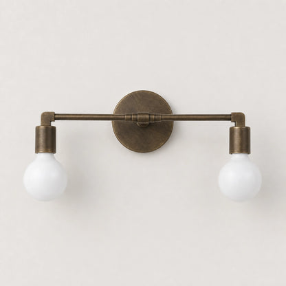 Antique Brass 2-Light Vanity Light Industrial Bathroom Wall Sconce