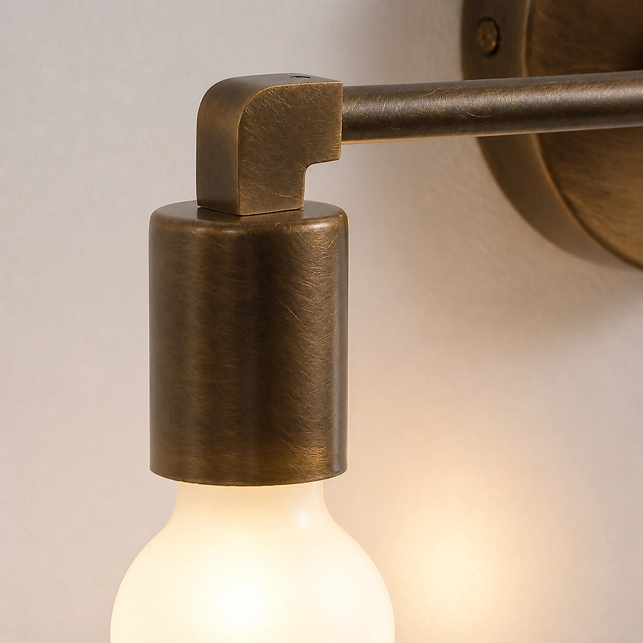 Antique Brass 2-Light Vanity Light Industrial Bathroom Wall Sconce