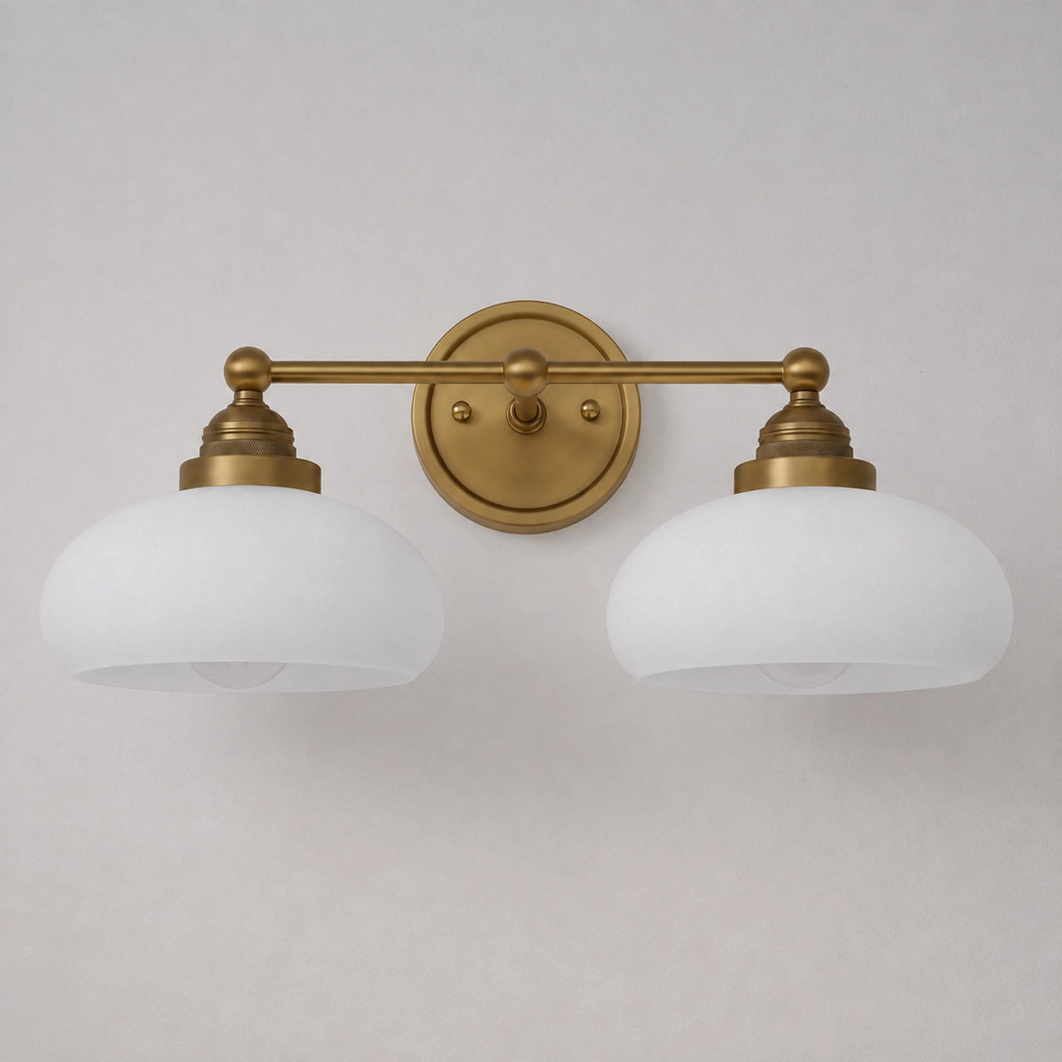 Antique Brass Vanity Light Mid Century Modern Bathroom Glass Sconce