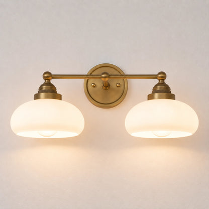 Antique Brass Vanity Light Mid Century Modern Bathroom Glass Sconce