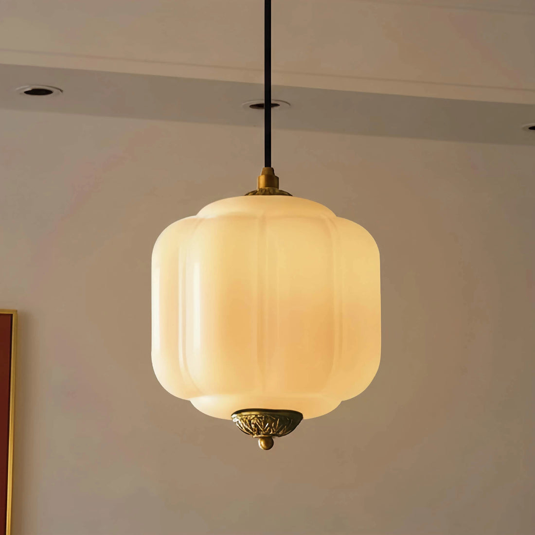 Antique Eloise Glass Pendant Light Vintage Hanging Lamp