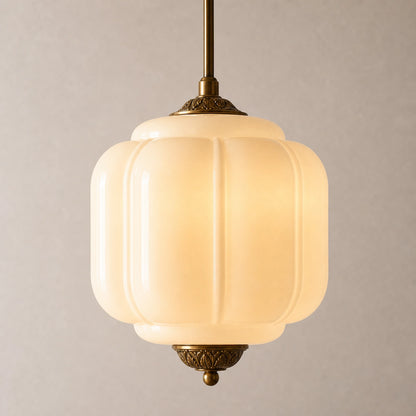 Antique Eloise Milk Glass Pendant Light Vintage Hanging Lamp