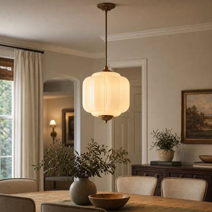Antique Eloise Milk Glass Pendant Light Vintage Hanging Lamp