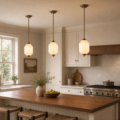 Antique Eloise Milk Glass Pendant Light Vintage Hanging Lamp