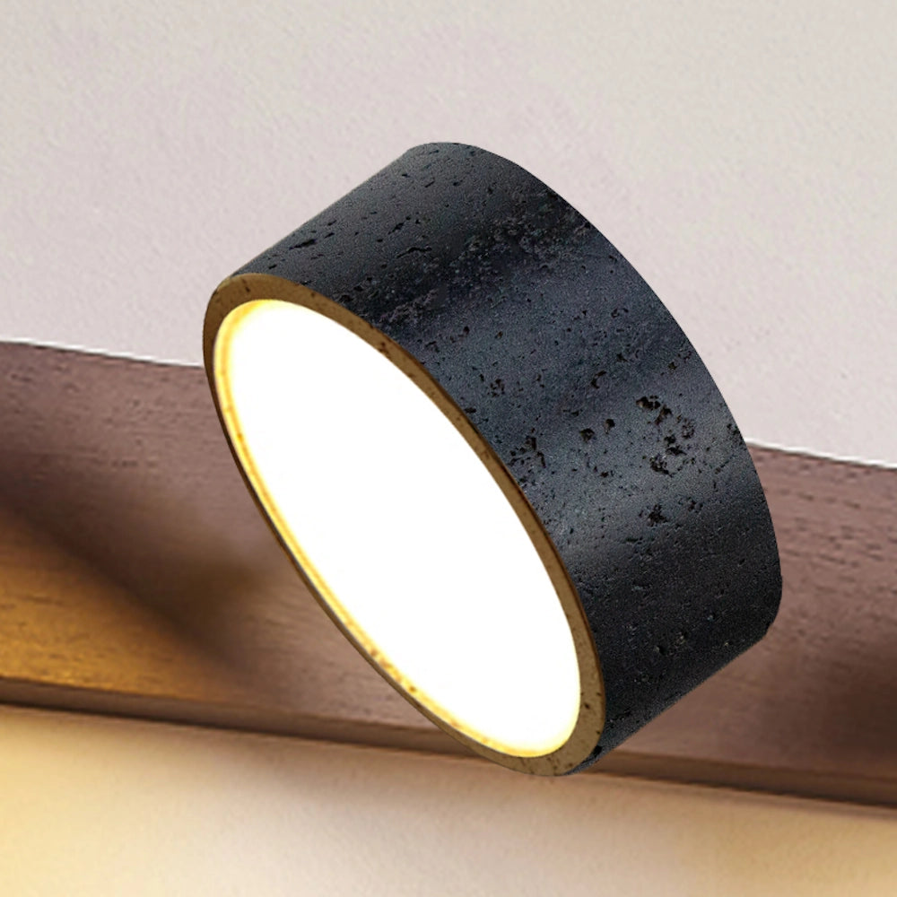 Black Travertine Vanity Wall Light Solid Wood Bathroom Sconce