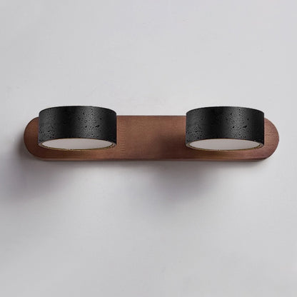 Black Travertine Vanity Wall Light Solid Wood Bathroom Sconce