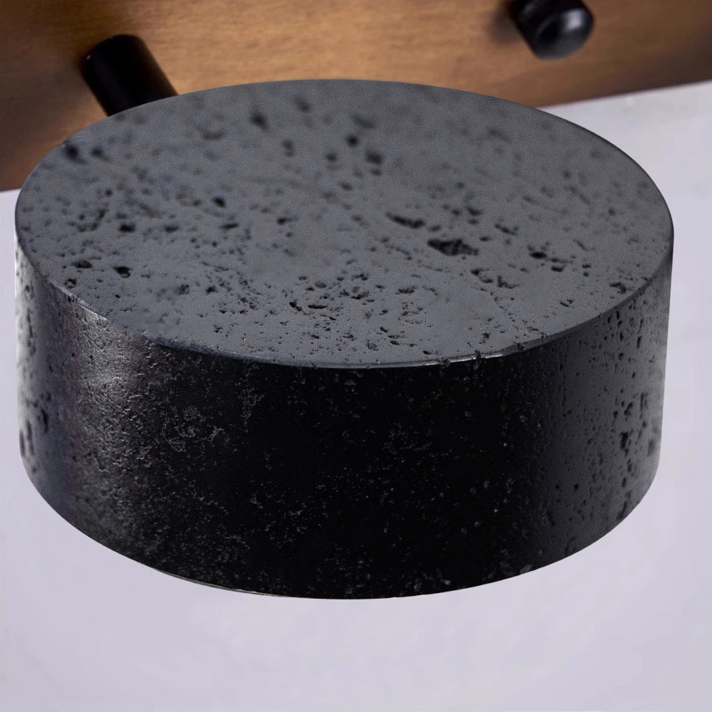 Black Travertine Vanity Wall Light Solid Wood Bathroom Sconce
