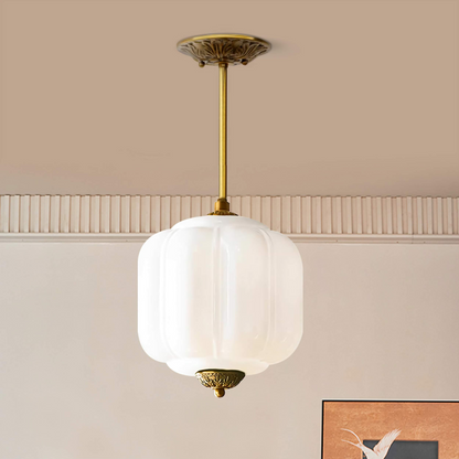 Classic Eloise Milk Glass Semi-Flush Mount Ceiling Light