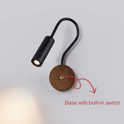 Flexible Wall Mount Reading Light Bedroom Black Travertine Lamp