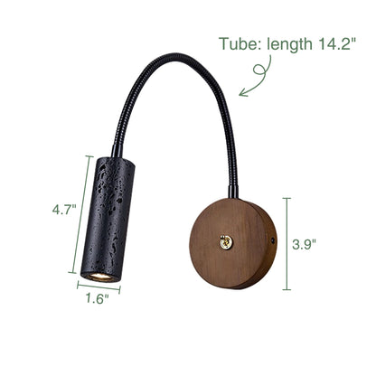 Flexible Wall Mount Reading Light Bedroom Black Travertine Lamp