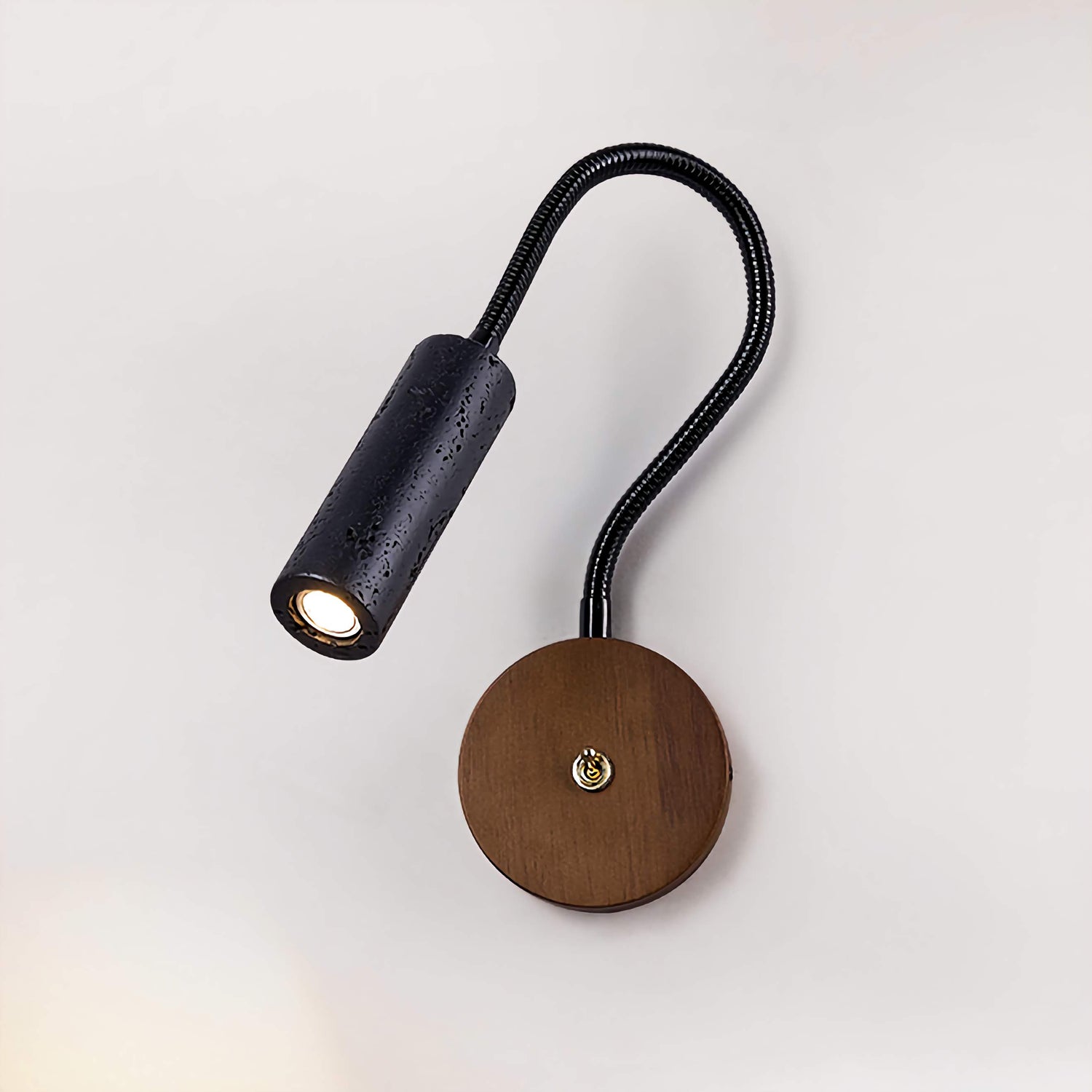 Flexible Wall Mount Reading Light Bedroom Black Travertine Lamp