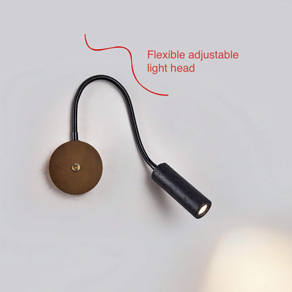 Flexible Wall Mount Reading Light Bedroom Black Travertine Lamp