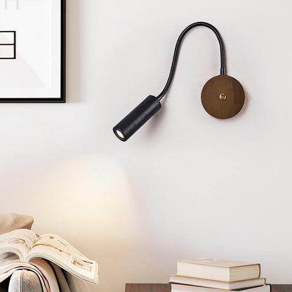Flexible Wall Mount Reading Light Bedroom Black Travertine Lamp