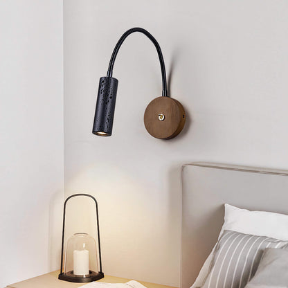 Flexible Wall Mount Reading Light Bedroom Black Travertine Lamp