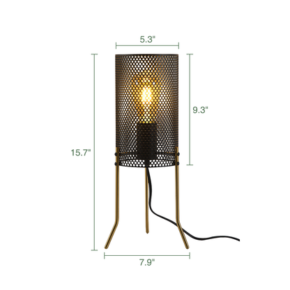 Industrial Side Table Lamp Small Table Light for Living Room Bedroom
