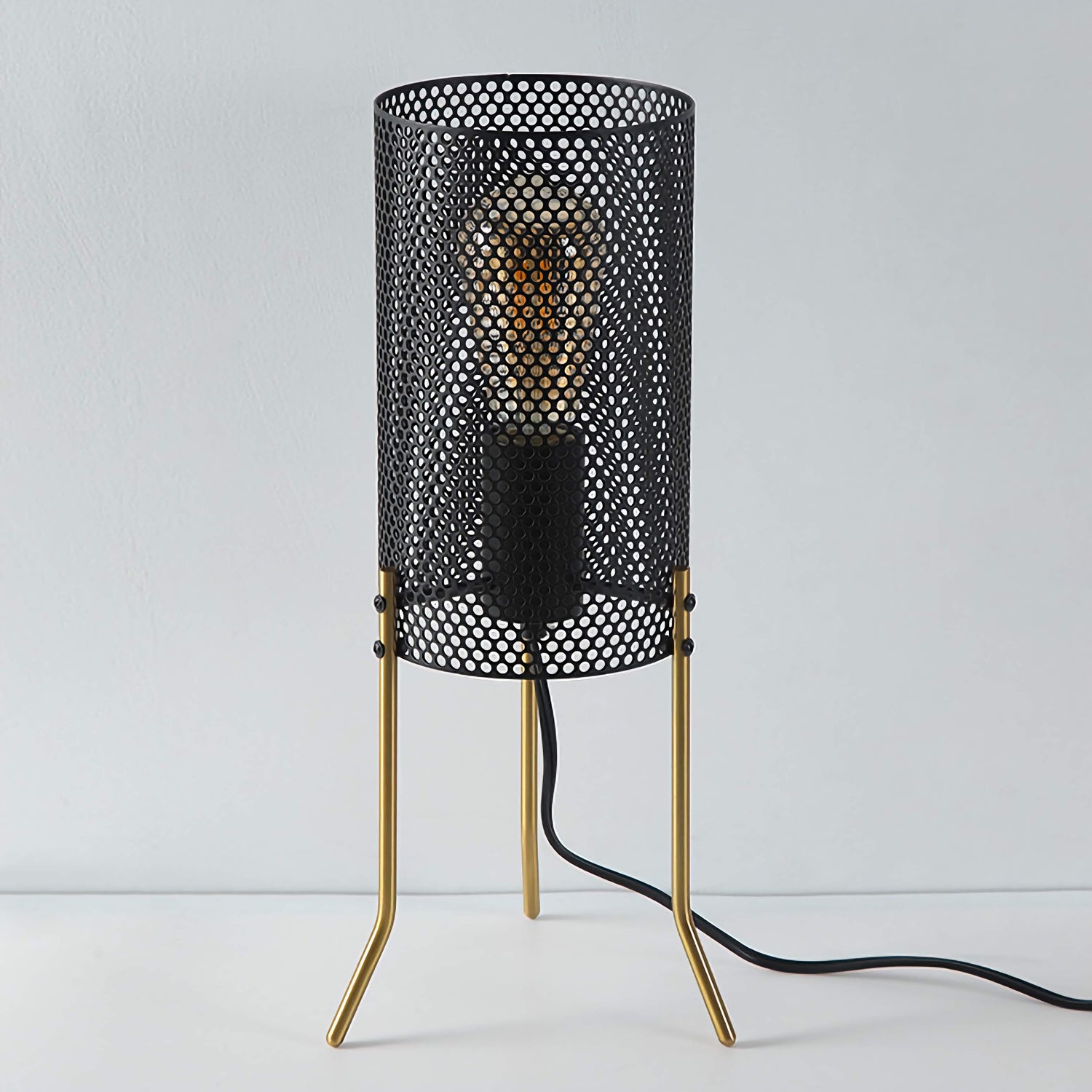 Industrial Side Table Lamp Small Table Light for Living Room Bedroom
