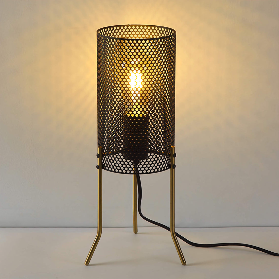 Industrial Side Table Lamp Small Table Light for Living Room Bedroom