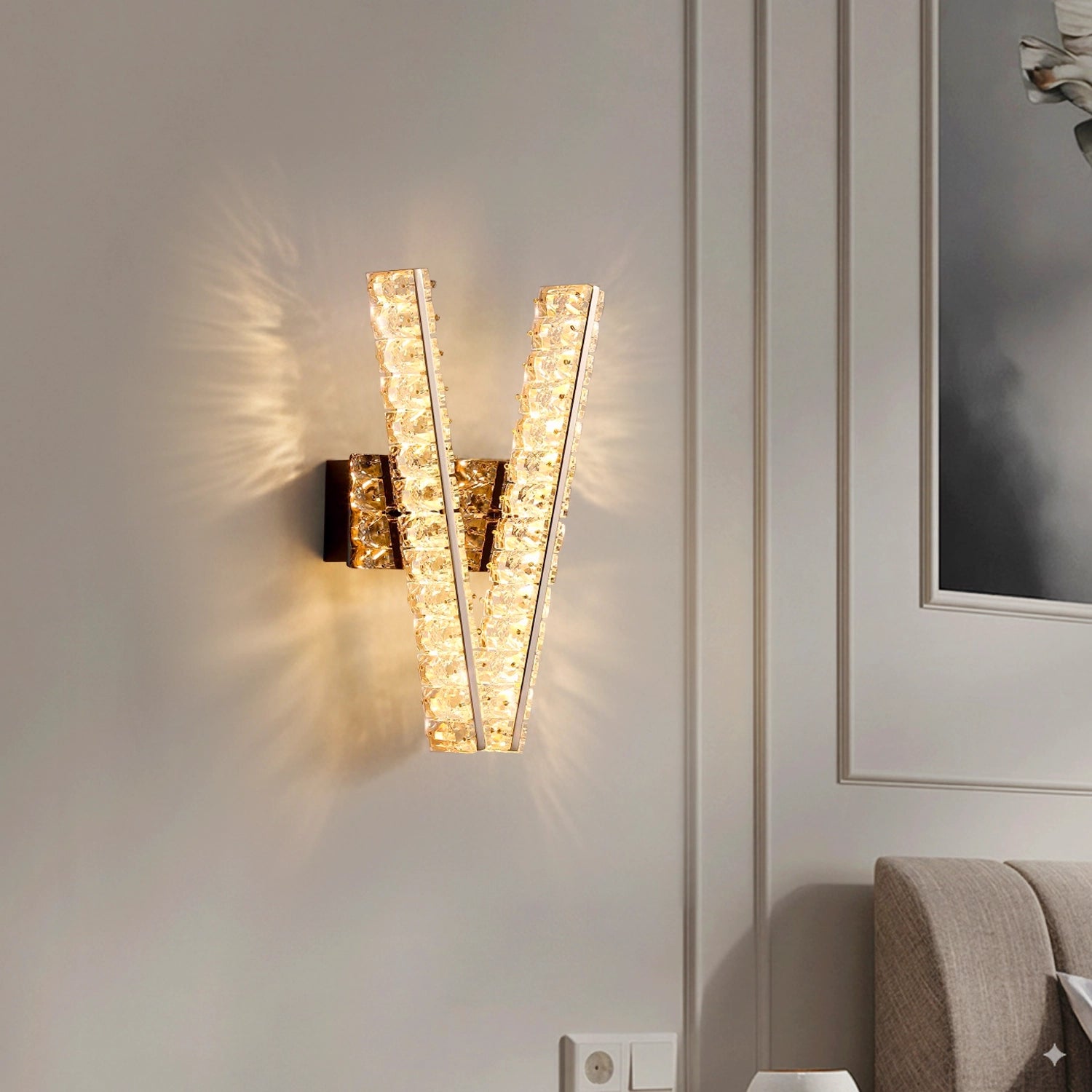 Luxury Crystal Wall Sconce Modern Wall Light for Living Room