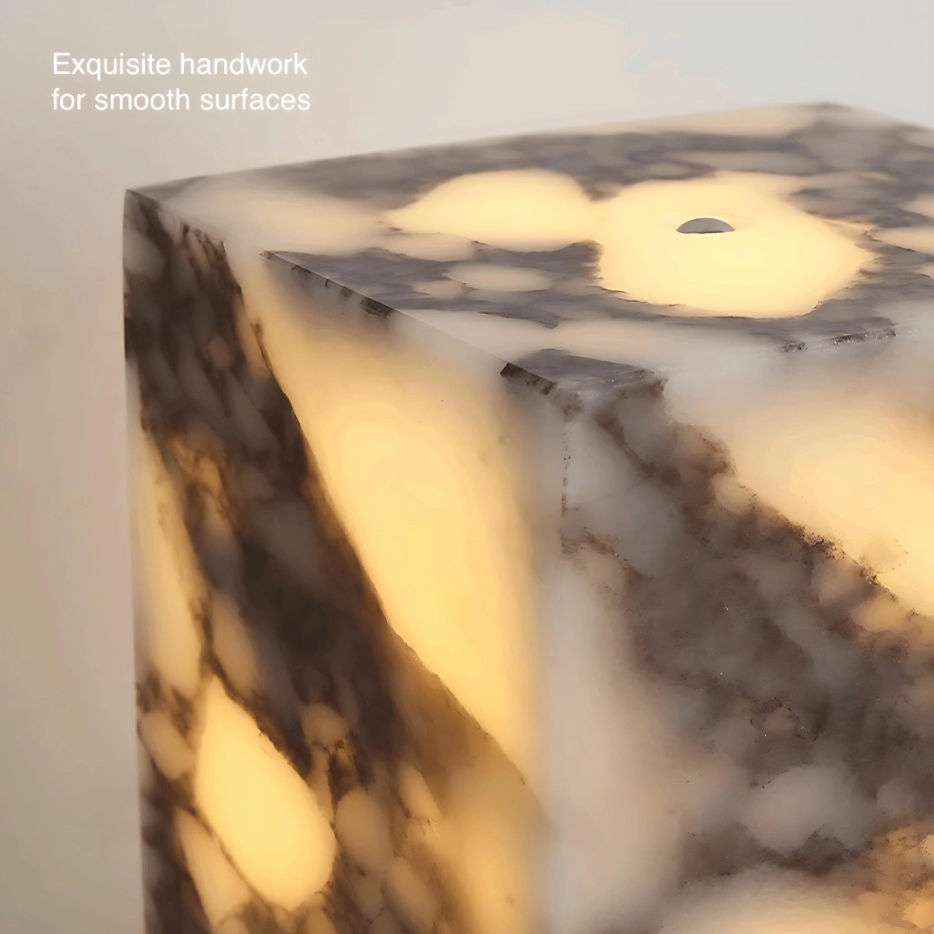Luxury Marble Side Table Lamp Rechargeable Cube Table Light