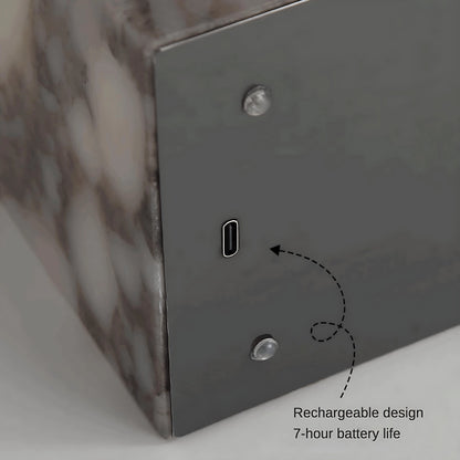 Luxury Marble Side Table Lamp Rechargeable Cube Table Light