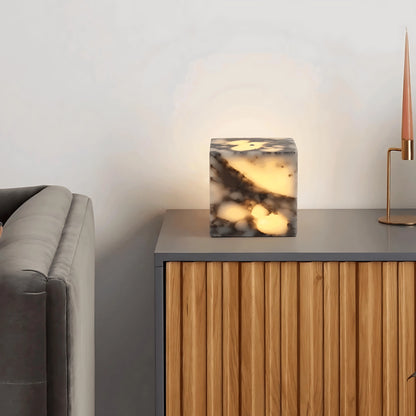 Luxury Marble Side Table Lamp Rechargeable Cube Table Light