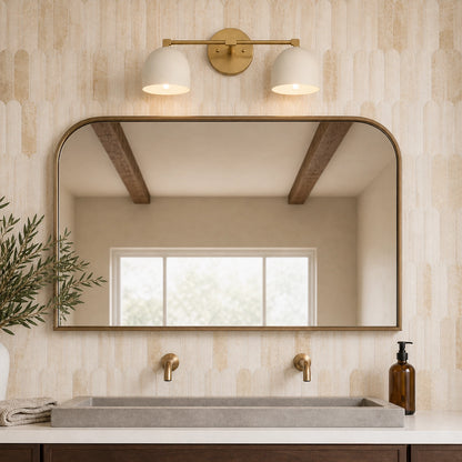 Mid Century Modern Brass Vanity Light Bathroom Wall Sconce