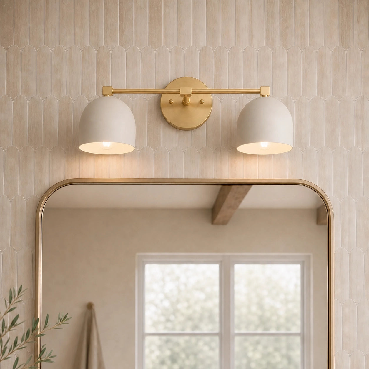 Simple Brass Vanity Wall Light Mid Century Modern Bathroom Sconce