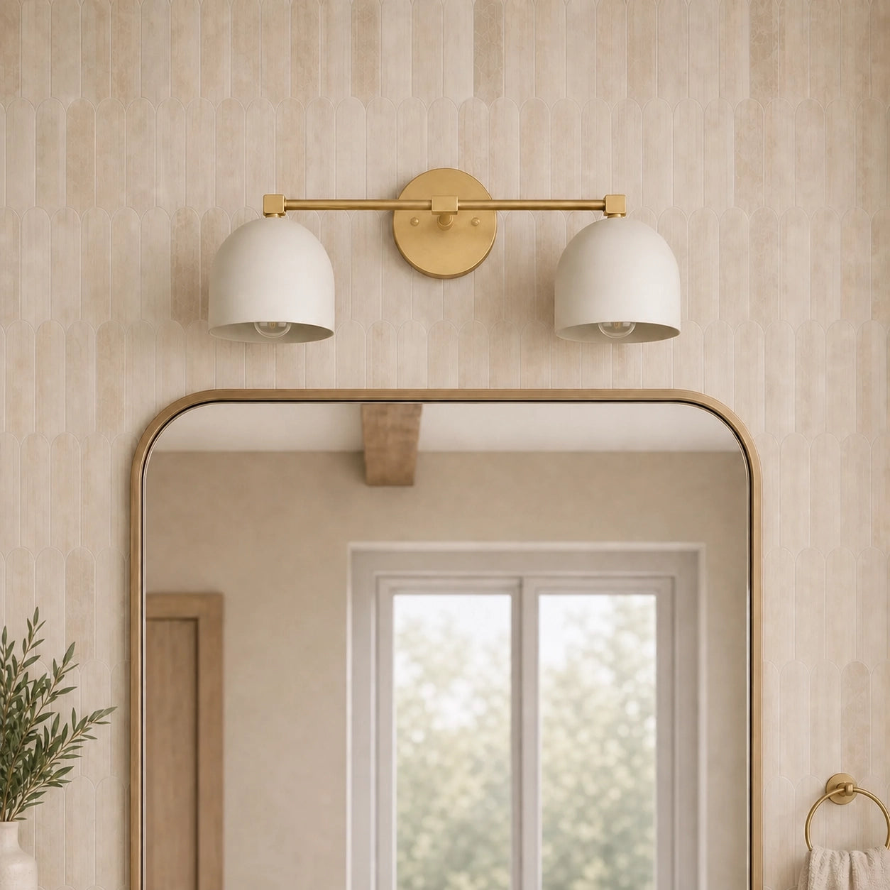 Simple Brass Vanity Wall Light Mid Century Modern Bathroom Sconce