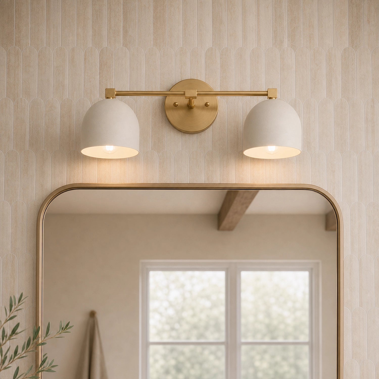 Mid Century Modern Brass Vanity Light Bathroom Wall Sconce