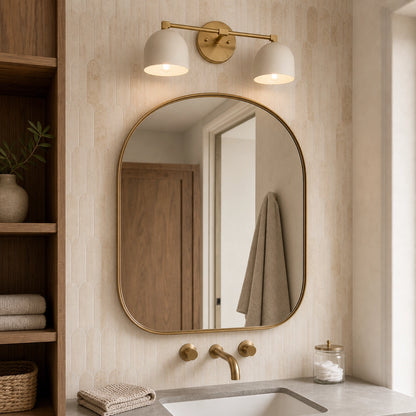 Mid Century Modern Brass Vanity Light Bathroom Wall Sconce