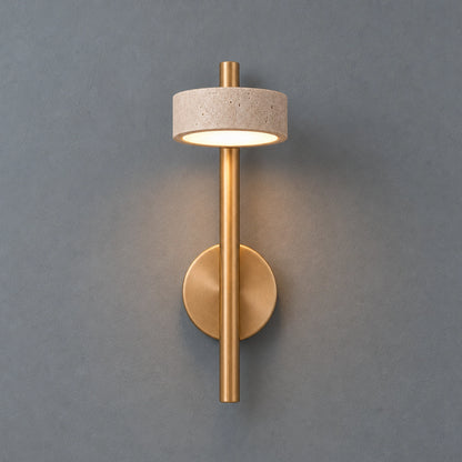 Minimalist Travertine Wall Mounted Light with Swivel Arm
