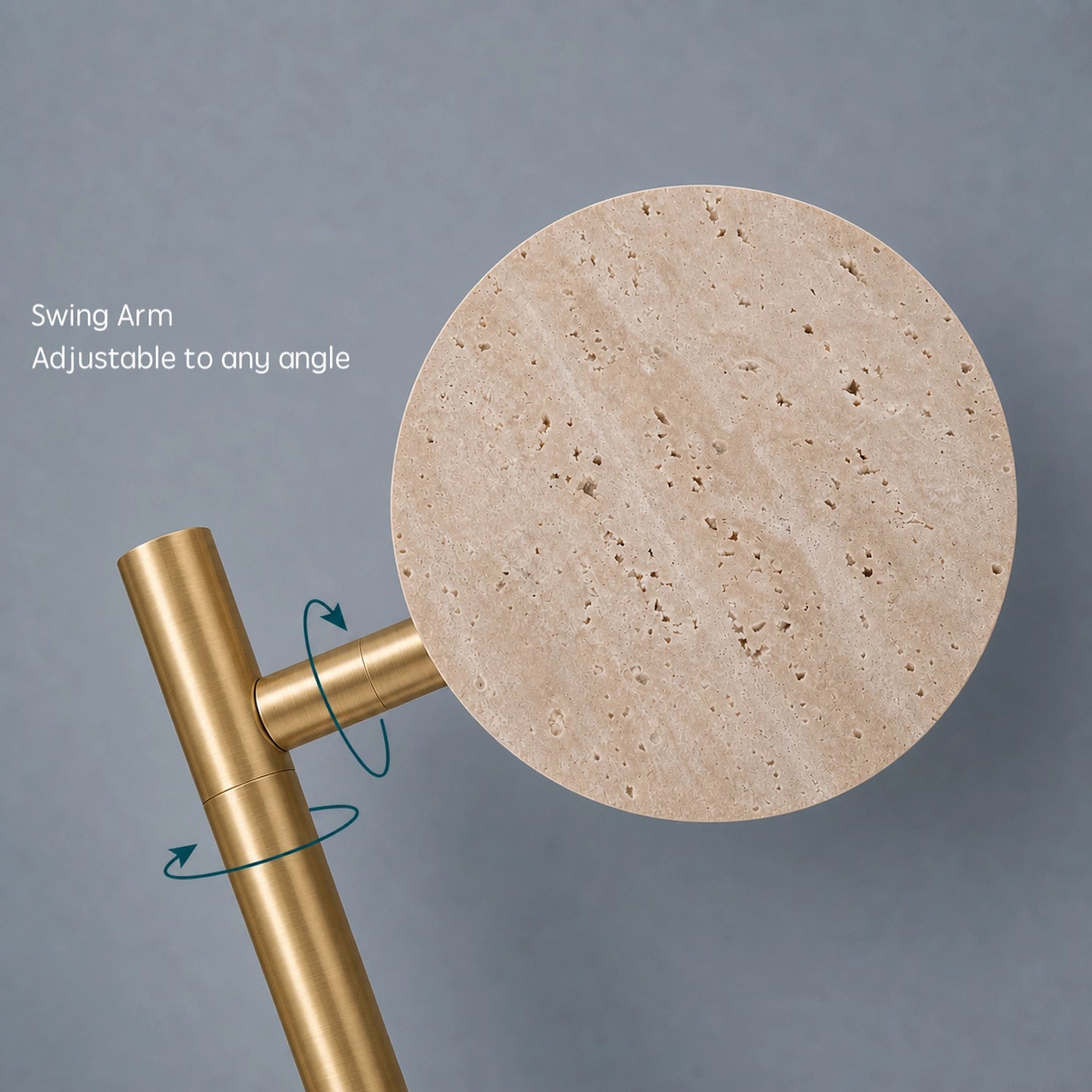 Minimalist Travertine Wall Mounted Light with Swivel Arm