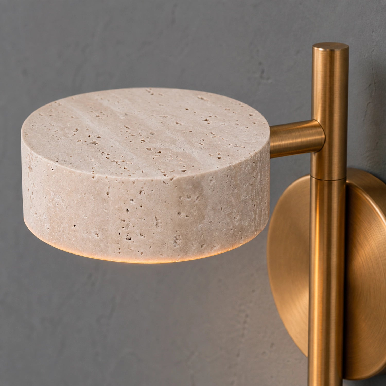Minimalist Travertine Wall Mounted Light with Swivel Arm