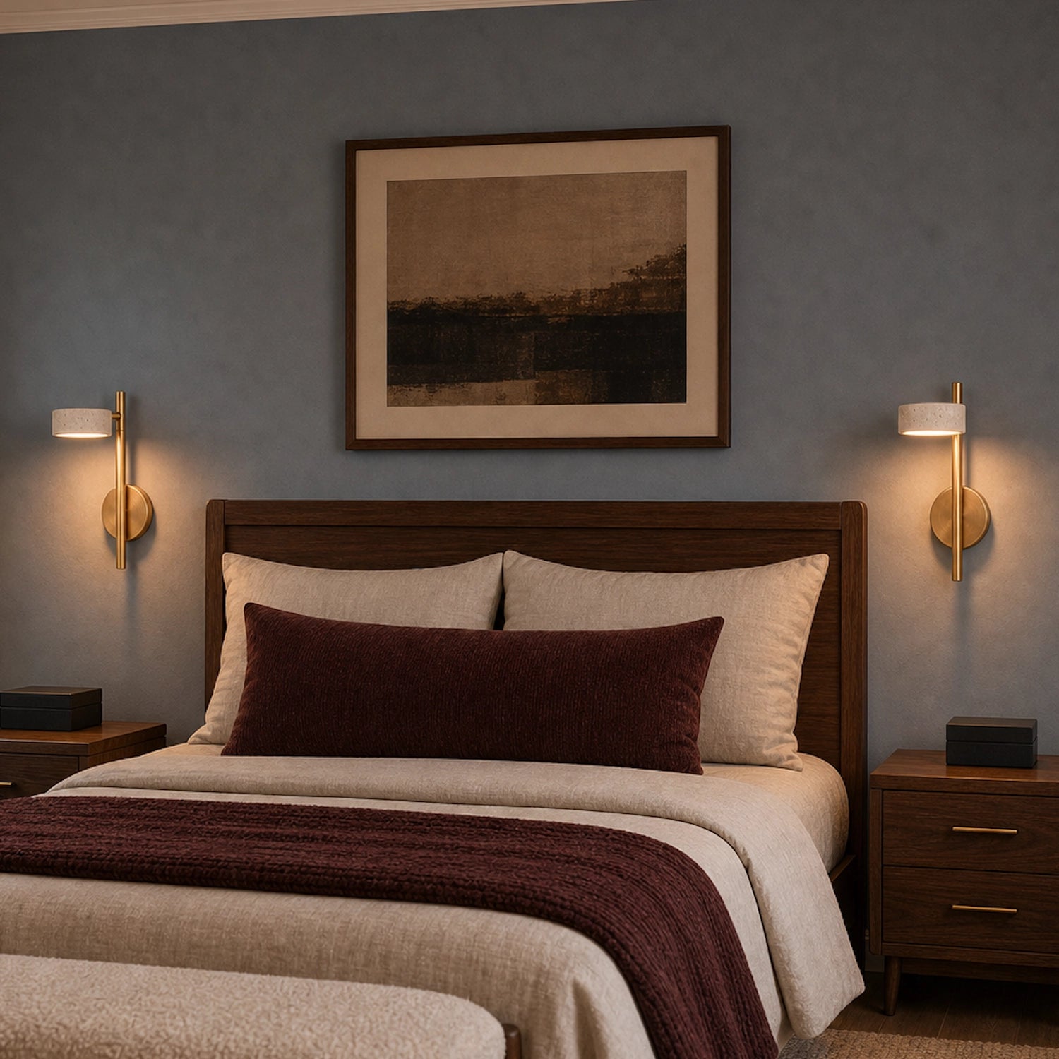 Minimalist Travertine Wall Mounted Light with Swivel Arm