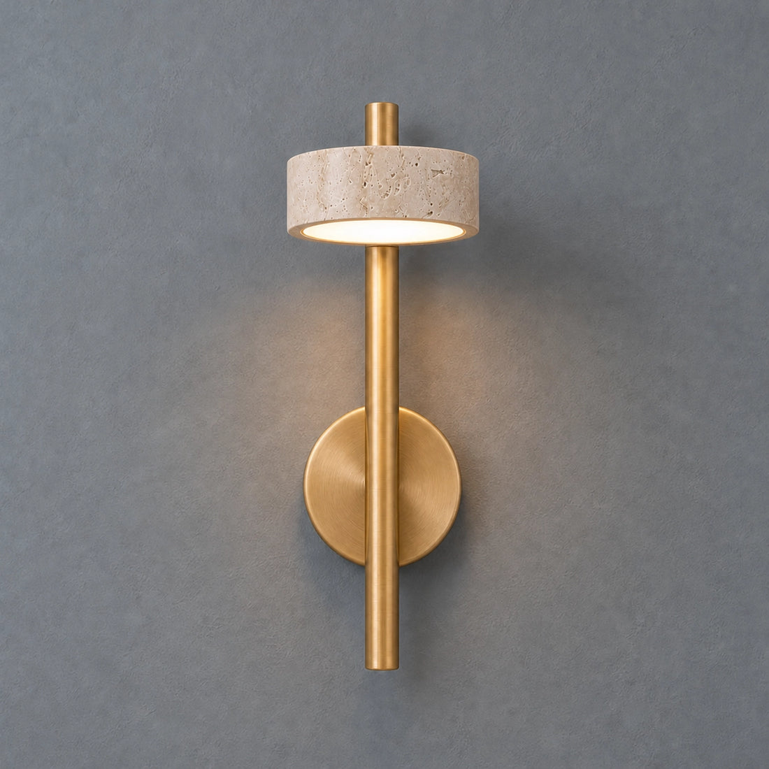 Minimalist Travertine Wall Mounted Light with Swivel Arm