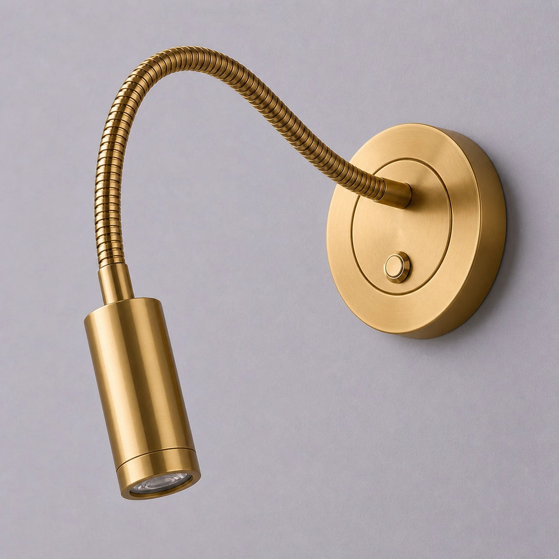 Minimalist Wall Reading Light Gold Flexible Gooseneck Sconce