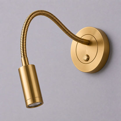 Gold Wall Reading Light Flexible Gooseneck Sconce for Bed