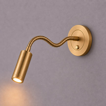 Gold Wall Reading Light Flexible Gooseneck Sconce for Bed